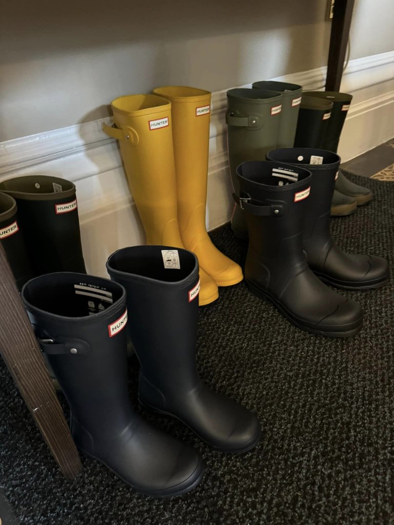 Oakley Hall Hotel selection of wellies