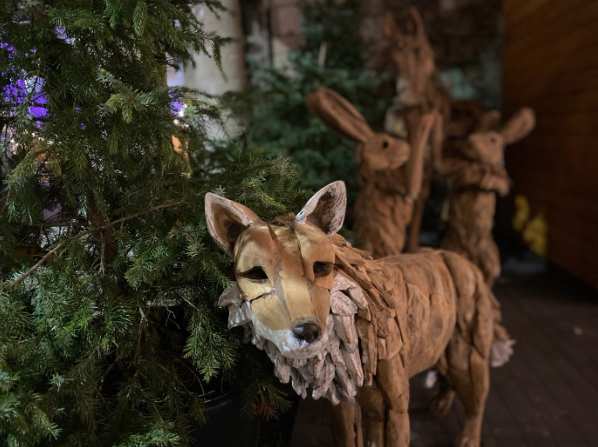 Wooden fox decoration