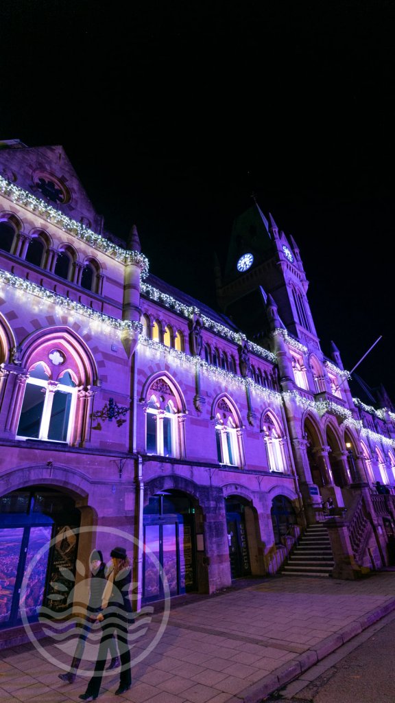 Winchester Guildhall lights up in purple