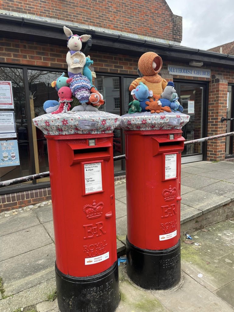 knitted art for the post boxes