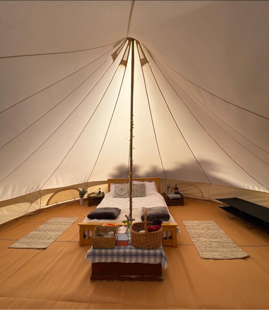 roomy inside of the bell tent