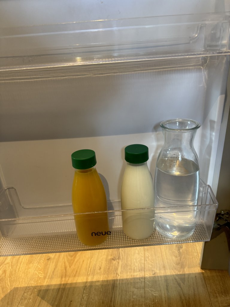 Headlands Lodge complimentary milk and juice