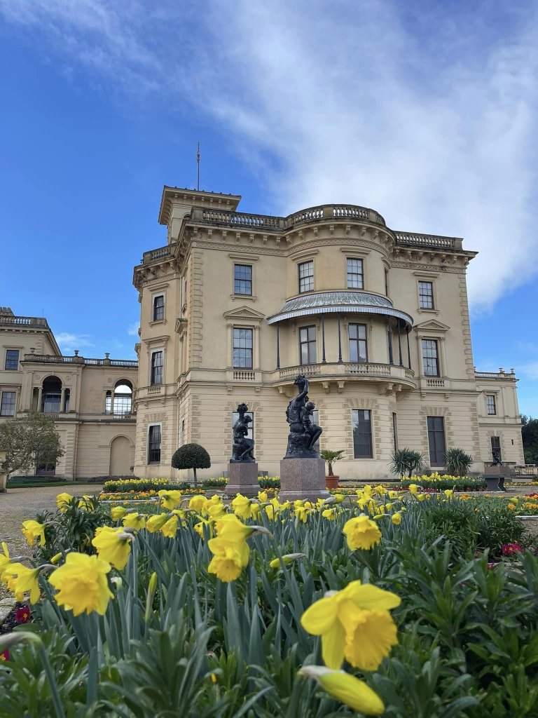 Osbourne house and daffodils