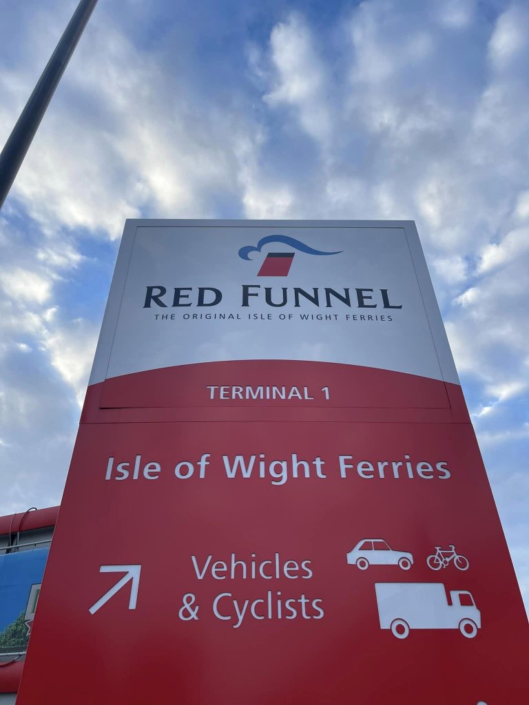 red funnel isle of wight ferries sign