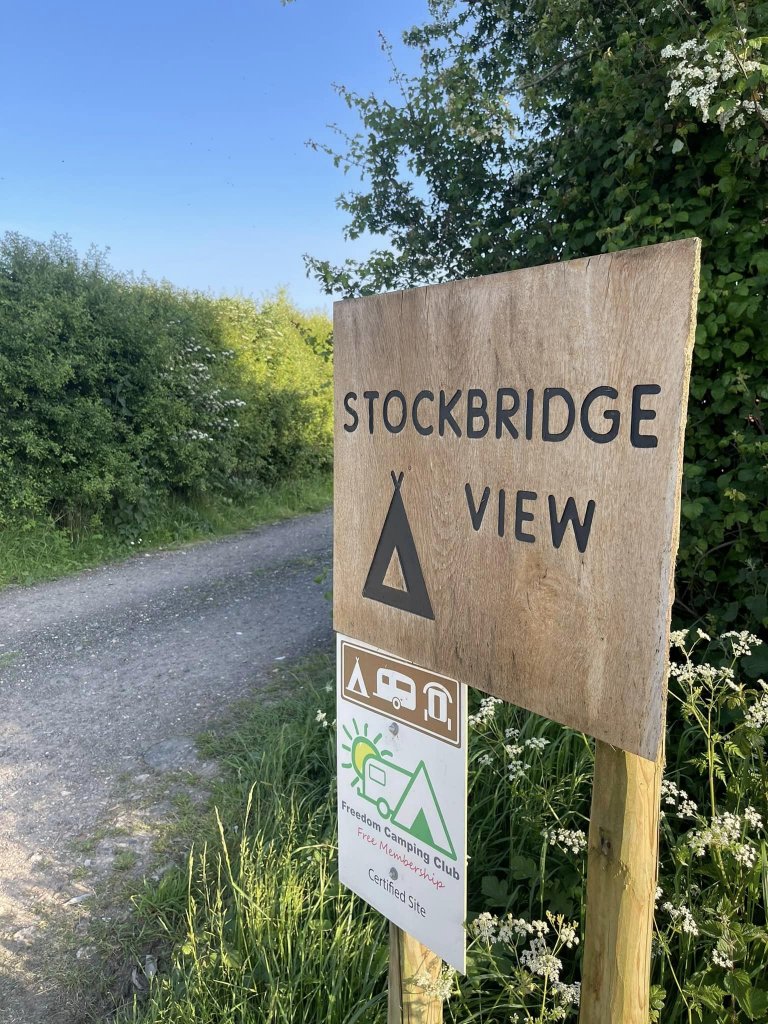 Stockbridge view camping site sign