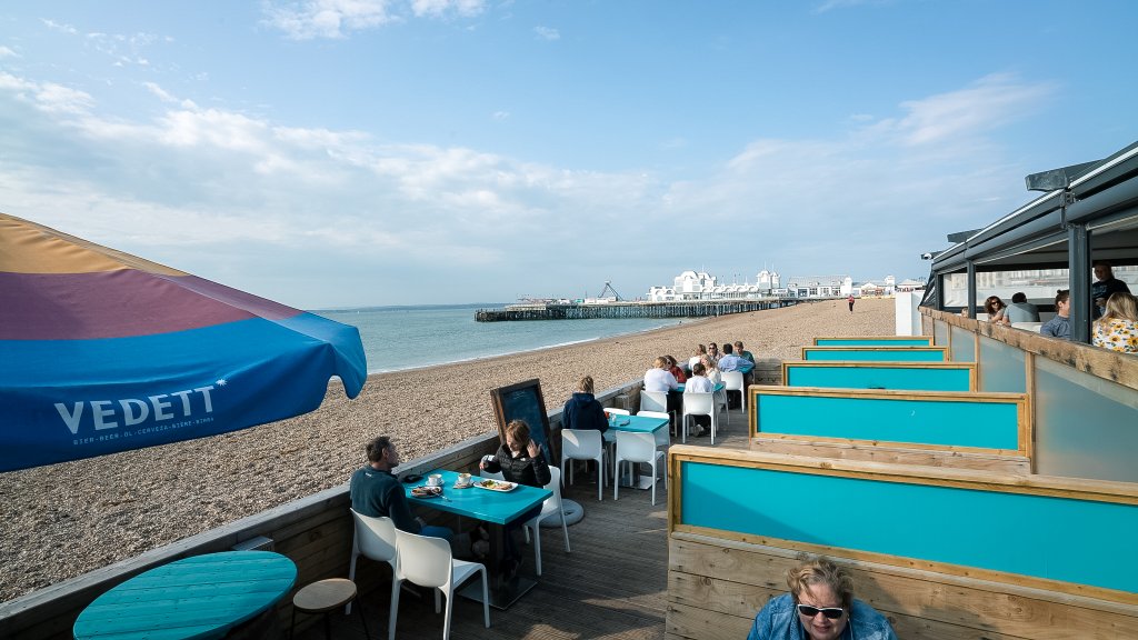 the beach view from southsea beach cafe